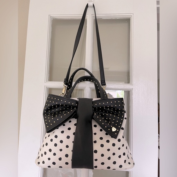 Betsey Johnson Handbags - Betsey Johnson Black and White Polka Dot Purse